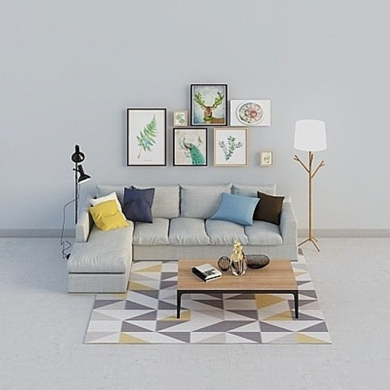 Urban Living Room 3D Model