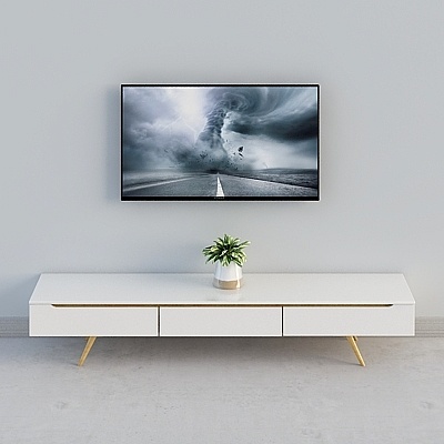 Three furnished-the Nordic IKEA single-product-TV Cabinet with 1