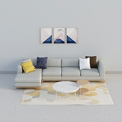 Nordic IKEA gray fabric multi-person sofa temperament sofa combi