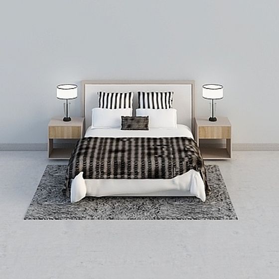 Cozy Retreat Bedroom 3D model for Modern Interiors