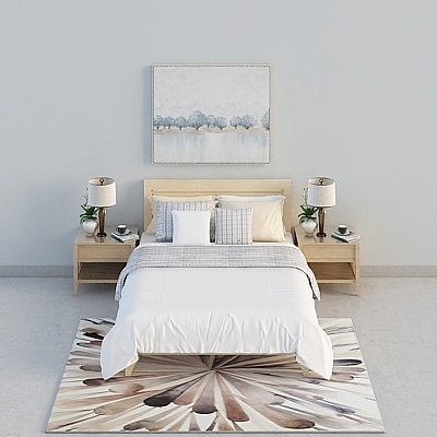 Bedroom furniture Nordic IKEA solid wood double bed combination