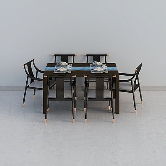 Urban Elegance Dining Set 3D model