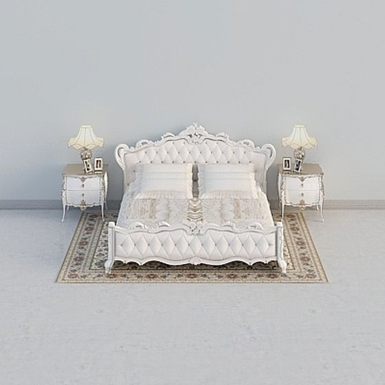 Royal Victorian Bedroom Set 3D model