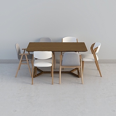 Combinación de mesa y silla nórdica moderna