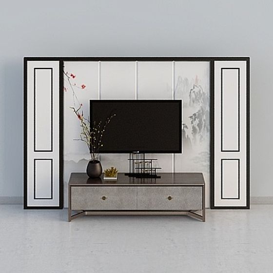 Minimalist TV Unit 3D model