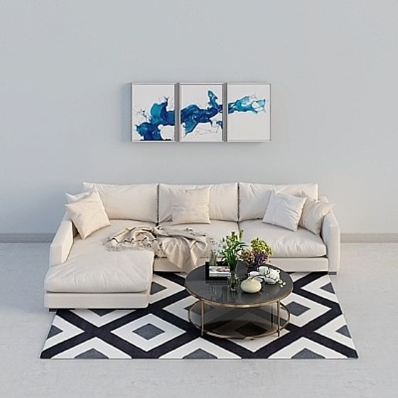 Urban Comfort Low-Poly Sofa 3D model