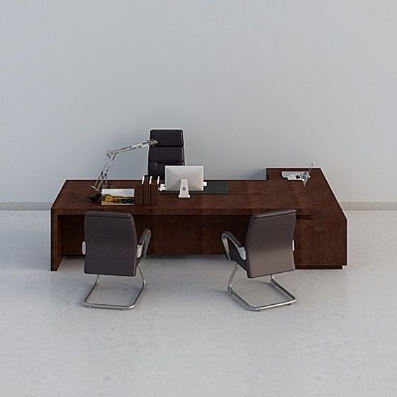 Elegant Modern Office Desk 3D model