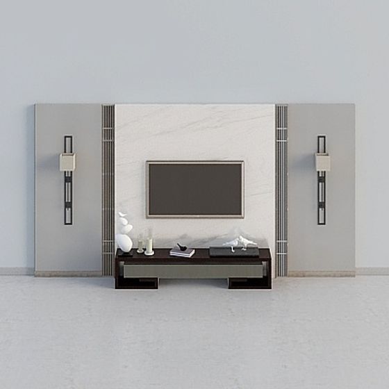 Sleek Urban Wall Unit 3D Model