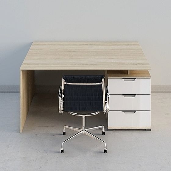 Modern Minimalist Desk and Chair 3D model