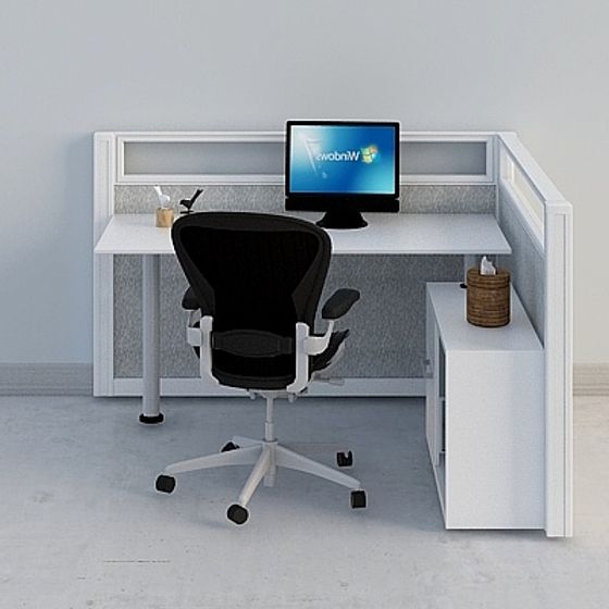 Stylish Low-Polygon Office Desk 3D model