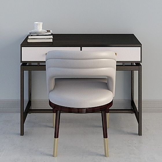 Urban Study Desk and Chair Set 3D model