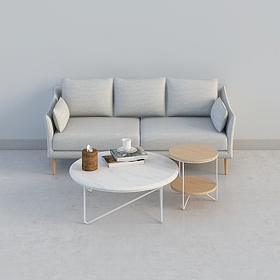 優森仕純實木進口白橡全拆洗布藝3人沙發北歐日式煙灰色簡約傢俱組合