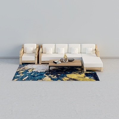 Innovation system-bonded grain wood edge-sofa combination