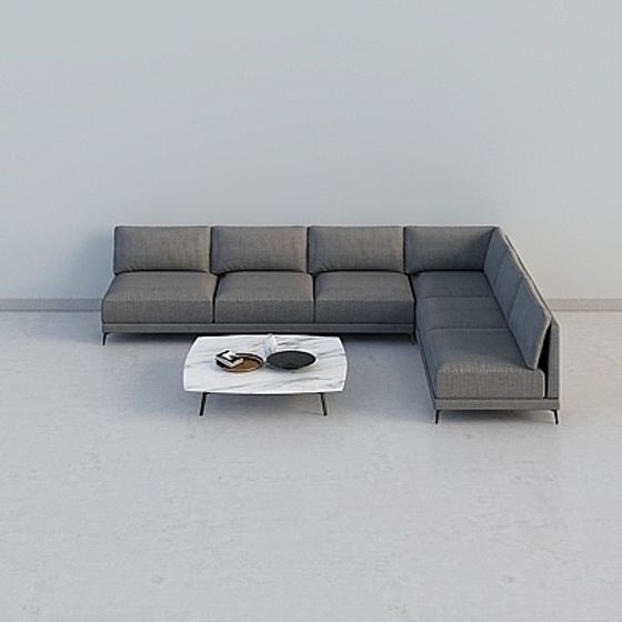 Elegant Grey 3D Sofa Model for Modern Spaces