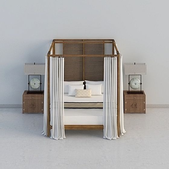 New Chinese Minimalist Bed Sets,Earth color