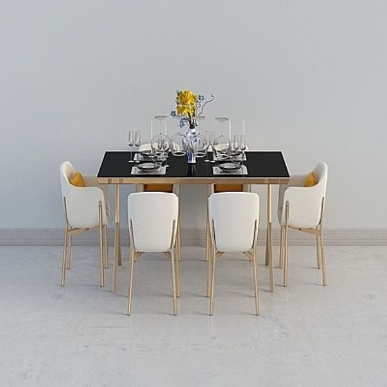 Urban Living Room Dining Table 3D model