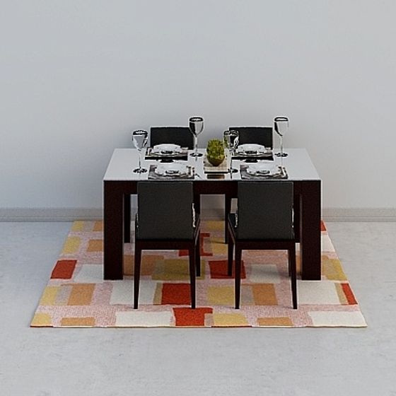 Stylish Dining Room Set 3D model for Modern Interiors