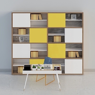 Urban Bookshelf 3D model - Modern Elegance