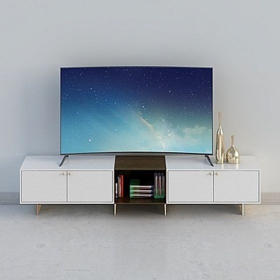 View of Minimalist TV Stand 3D model for Modern Interiors