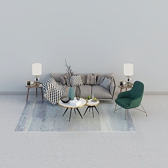 Urban Living Room 3D Model