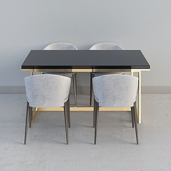 Contemporary Dining Set 3D Model