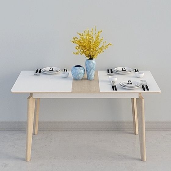 Modern Minimalist Dining Table 3D model