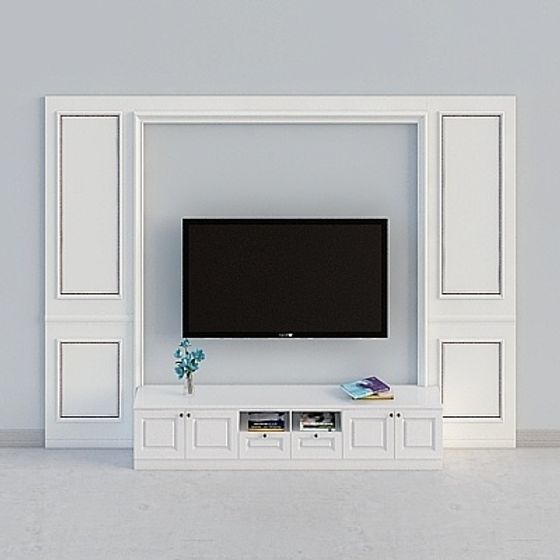 Elegant Modern 3D TV Wall Model