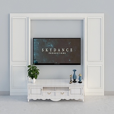 Simple European rustic ivory white solid wood lacquered low Cabi