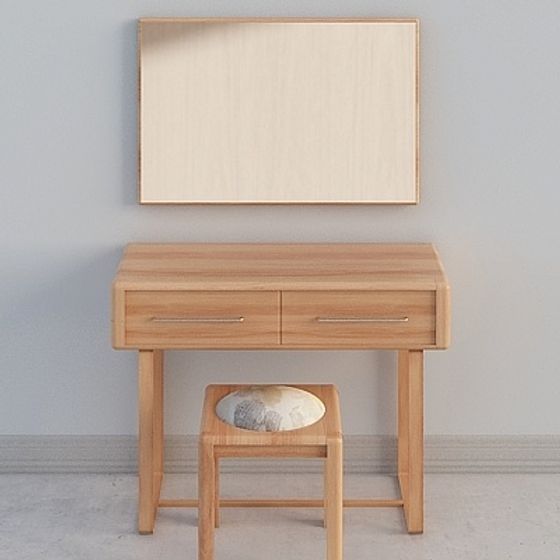 Low-Polygon Wooden Vanity 3D Model