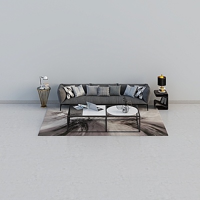 Advanced black-modern-style multiplayer cloth art sofa combinati