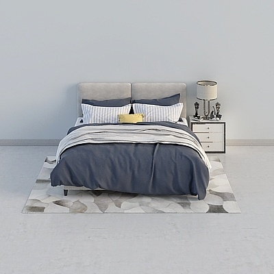 Kết hợp giường ngủ vải hiện đại