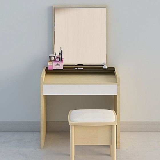 Stylish Low-Poly Makeup Vanity 3D Model
