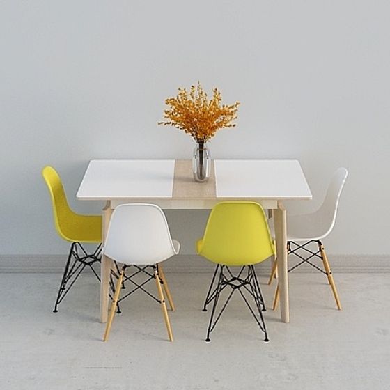 Urban Gathering Table and Chairs 3D model