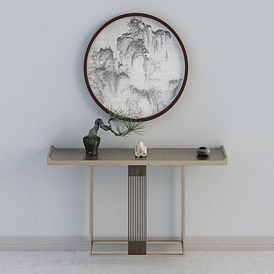 Zen-Inspired Entrance Console 3D model