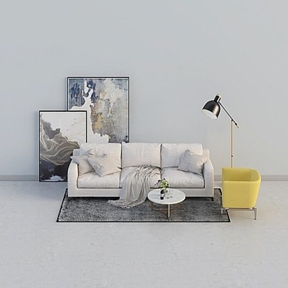 Urban Living Room 3D Model