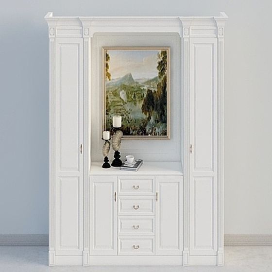 Classic White Armoire 3D model