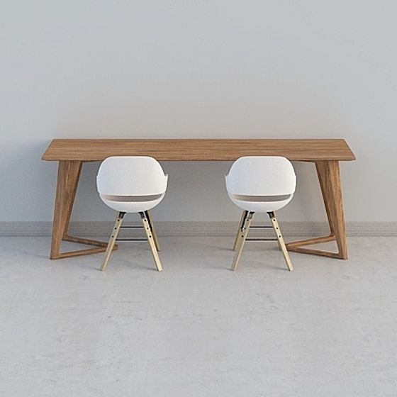 Urban Corner Table and Chair Set 3D model