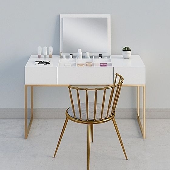 Elegant Vanity Desk 3D model for Modern Spaces
