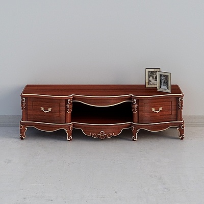Elegant Vintage-Modern 3D Model TV Cabinet