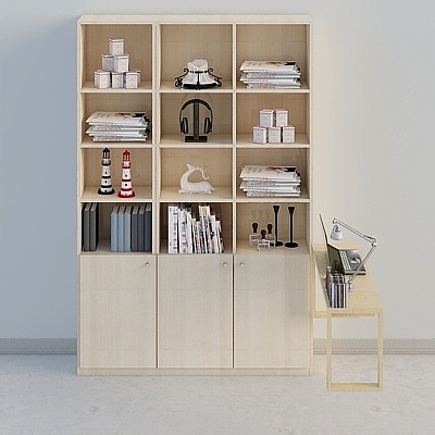 EXO Yi Xiao line wardrobe-balcony Cabinet-white and Oak combinat