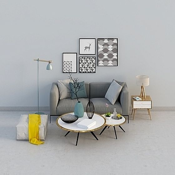 Urban Living Room 3D Model