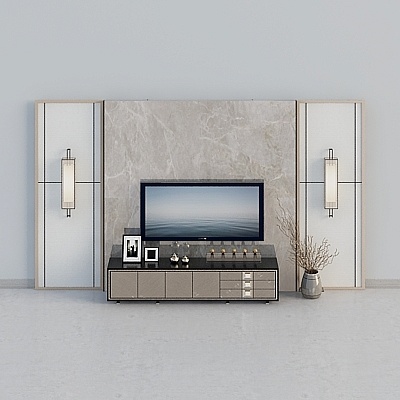 Back-to-TV background wall combination