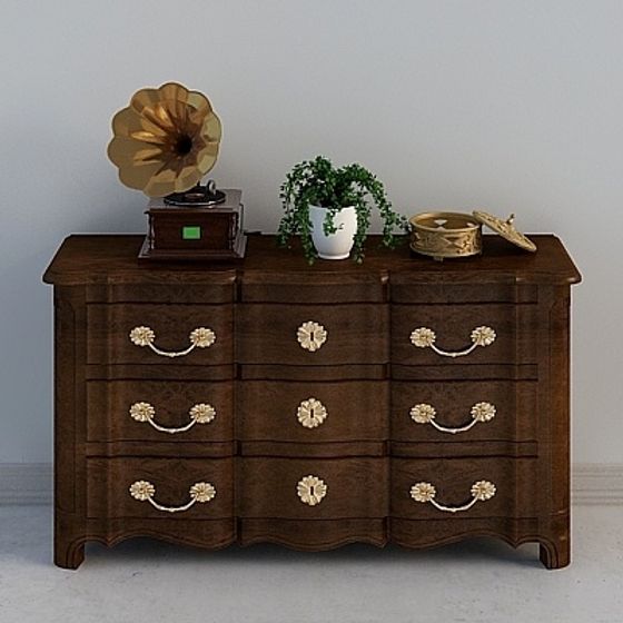 Rustic Dresser 3D Model