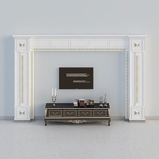 Classic Fireplace Mantel 3D model for Elegant Interiors