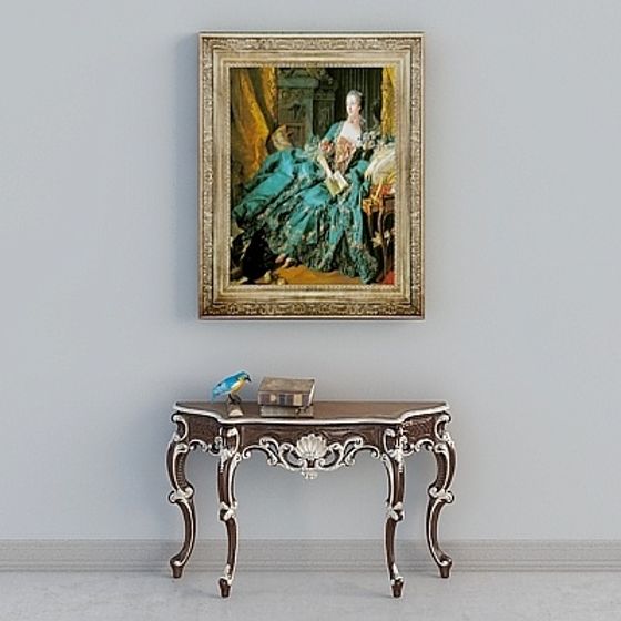 Exquisite Rococo Console Table 3D model