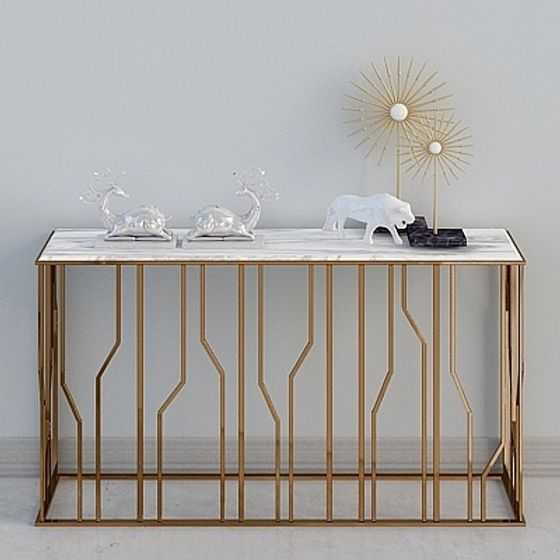 Elegant Marble Console Table 3D model