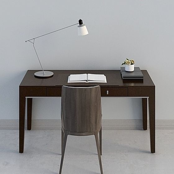 Elegant Modern Desk Setup 3D model