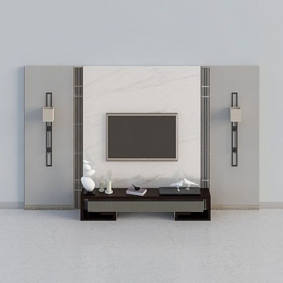 Sleek Modern TV Console 3D model