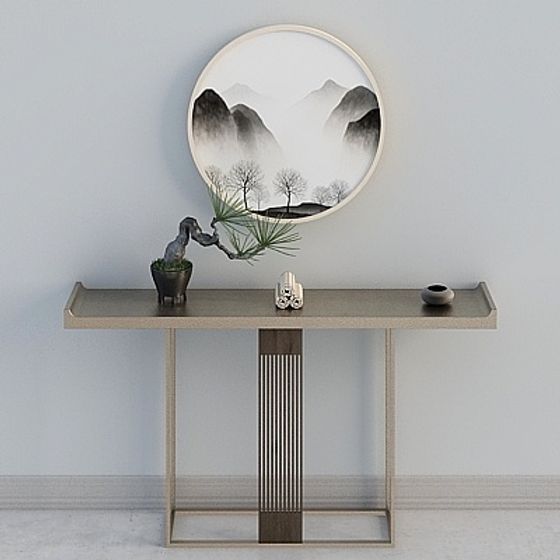 Ink Landscape Console Table 3D model