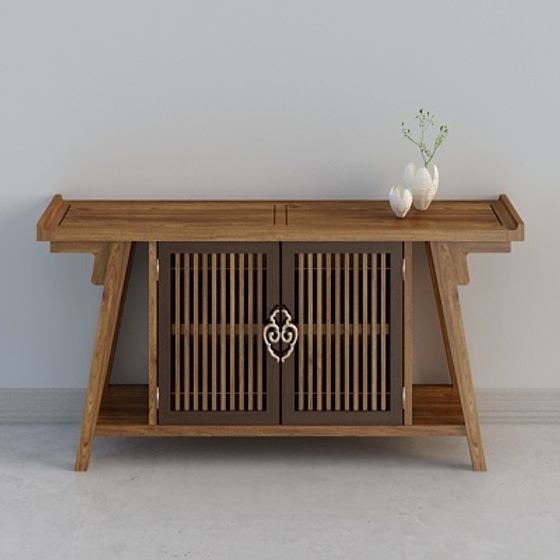 Elegant Chinese Entrance Cabinet 3D model